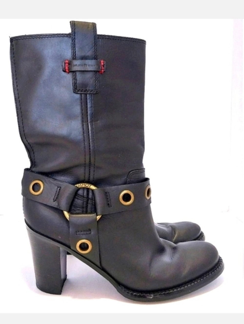 Tommy Hilfiger Leather Moto‎ Boots, Size 7.5